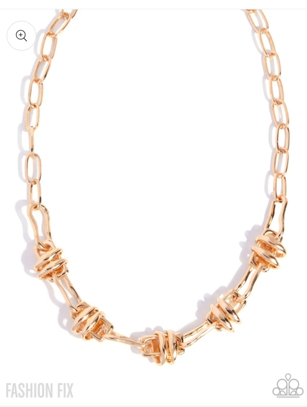 Powerful Personality Gold Paparazzi Rose Gold Knotted Chain Necklace